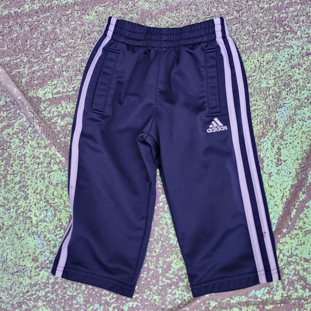 Adidas Blue Boys Sweatpants with Signature Stripes 2T Excellent Condition!!